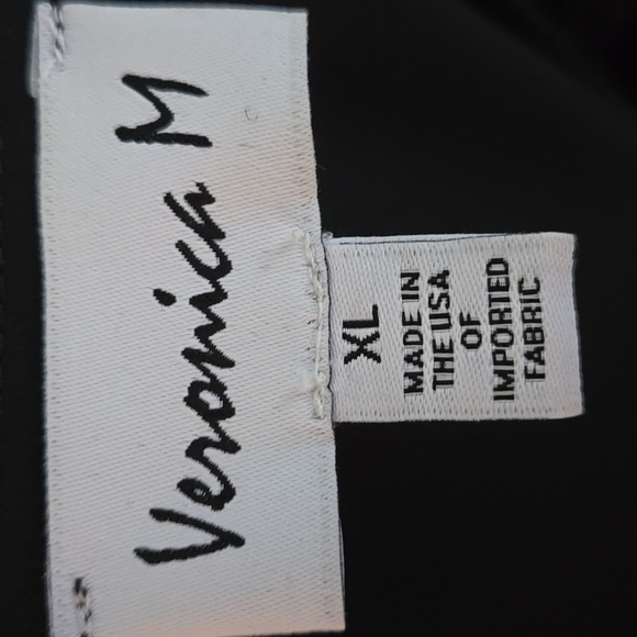 VERONICA M Sleeveless V Neck Tank Top With Ruffles In Black Sz XL - Picture 9 of 11